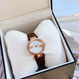  Shop Authentic Gucci G Interlocking Mother of Pearl Dial Brown Leather Strap Watch For Women - YA133516 - Luxxuri