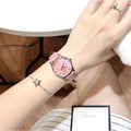  Shop Authentic Gucci G-Timeless Pink Mother of Pearl Dial Pink Leather Strap Watch For Women - YA126586 - Luxxuri
