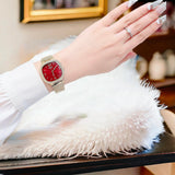 Shop Authentic Guess Quartz Red Dial Gold Mesh Strap Watch For Women - GW0354L4 - Luxxuri