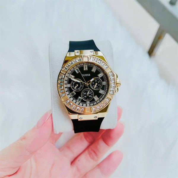  Shop Authentic Guess Venus Diamonds Black Dial Black Rubber Strap Watch for Women - GW0118L1 - Luxxuri