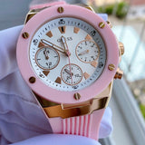  Shop Authentic Guess Athena White Dial Pink Rubber Strap Watch For Women - GW0030L4 - Luxxuri