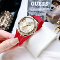  Shop Authentic Guess Cosmo Diamonds Gold Dial Red Rubber Strap Watch for Women - GW0034L6 - Luxxuri