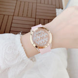  Shop Authentic Guess Clarity Gold Dial Pink Silicone Strap Watch for Women - GW0109L2 - Luxxuri