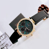  Shop Authentic Guess Solstice Green Dial Black Rubber Strap Watch for Women - GW0113L1 - Luxxuri