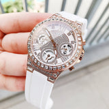  Shop Authentic Guess Moonlight Diamonds White Dial White Rubber Strap Watch for Women - GW0257L2 - Luxxuri