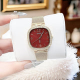  Shop Authentic Guess Quartz Red Dial Gold Mesh Strap Watch For Women - GW0354L4 - Luxxuri