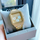 Shop Authentic Guess Deco Quartz Crystals Gold Dial Gold Steel Strap Watch For Women - GW0472L2 - Luxxuri