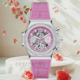  Shop Authentic Guess Fusion Chronograph Pink Dial Pink Leather Strap Watch for Women - GW0553L1 - Luxxuri