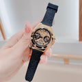  Shop Authentic Guess Asteria Multifunction Gold Dial Black Rubber Strap Watch For Women - GW0620L2 - Luxxuri