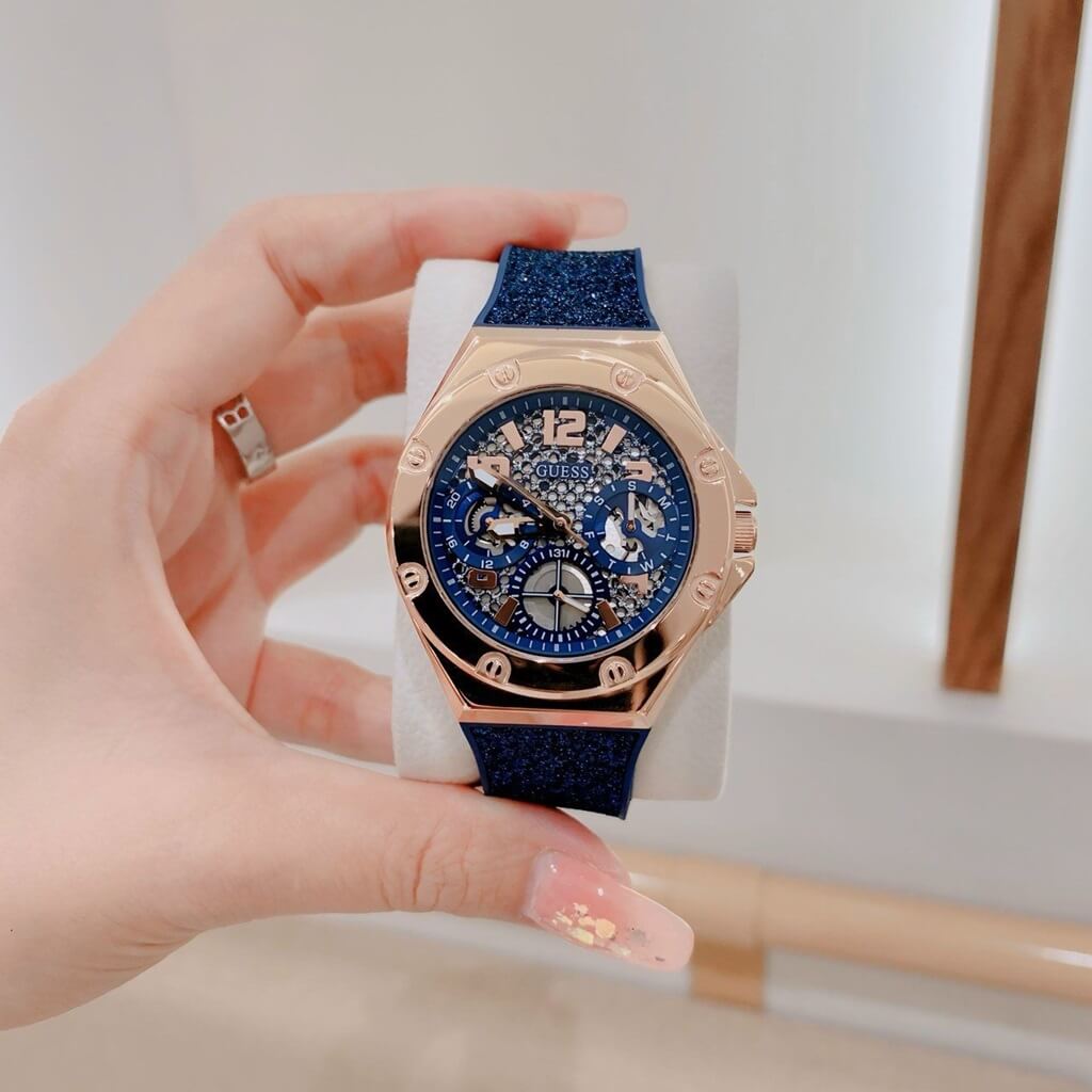  Shop Authentic Guess Asteria Multifunction Blue Dial Blue Rubber Strap Watch For Women - GW0620L3 - Luxxuri