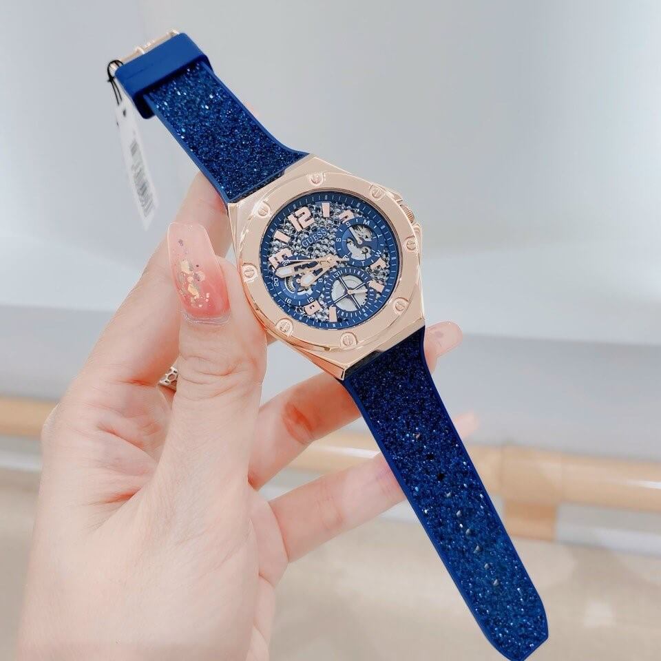  Shop Authentic Guess Asteria Multifunction Blue Dial Blue Rubber Strap Watch For Women - GW0620L3 - Luxxuri