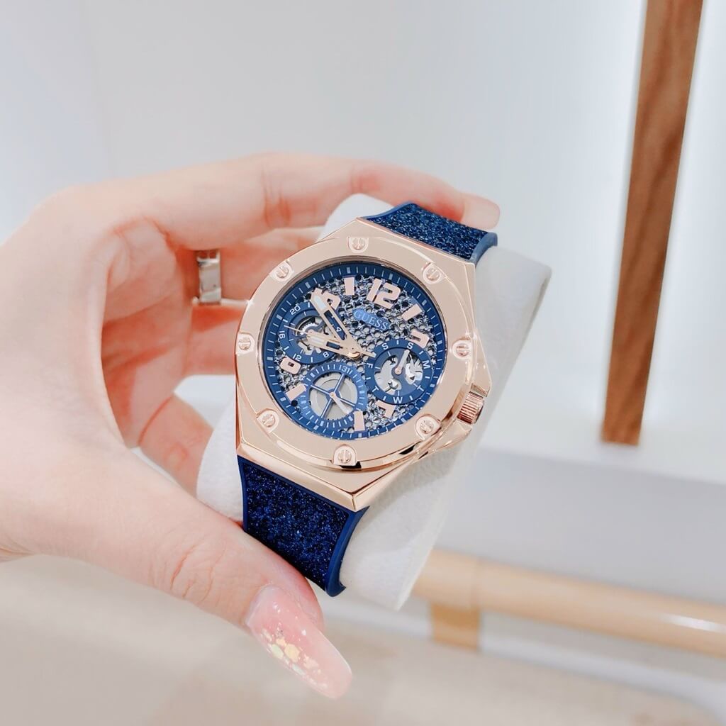  Shop Authentic Guess Asteria Multifunction Blue Dial Blue Rubber Strap Watch For Women - GW0620L3 - Luxxuri