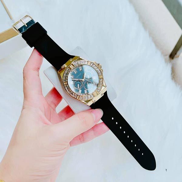  Shop Authentic Guess Venus Diamonds Black Dial Black Rubber Strap Watch for Women - GW0118L1 - Luxxuri