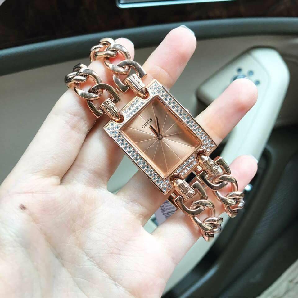  Shop Authentic Guess Mod Heavy Metal Diamonds Rose Gold Dial Rose Gold Steel Strap Watch for Women - W0072L3 - Luxxuri