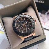  Shop Authentic Guess Force Analog Black Dial Black Leather Strap Watch For Men - W0674G6 - Luxxuri