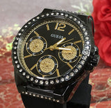  Shop Authentic Guess Starlight Black Dial Black Rubber Strap Watch for Women - W0846L1 - Luxxuri