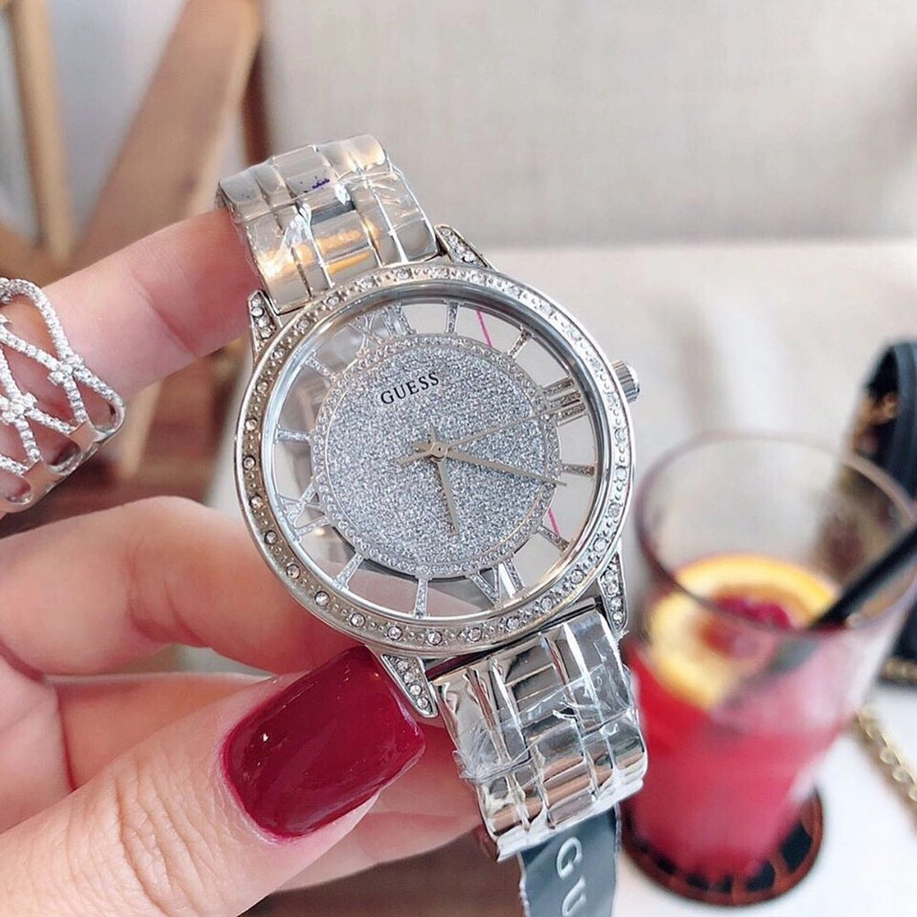  Shop Authentic Guess Ethereal Diamonds Silver Dial Silver Steel Strap Watch for Women - W1013L1 - Luxxuri