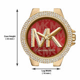  Shop Authentic Michael Kors Camille Analog Red Dial Gold Steel Strap Watch For Women - MK7196 - Luxxuri