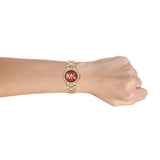 Shop Authentic Michael Kors Camille Analog Red Dial Gold Steel Strap Watch For Women - MK7196 - Luxxuri