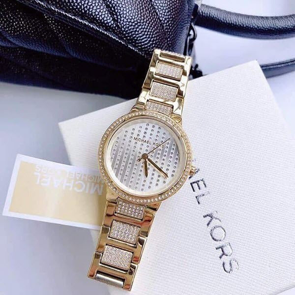  Shop Authentic Michael Kors Gabbi Crystals Gold Dial Gold Steel Strap Watch For Women - MK3985 - Luxxuri