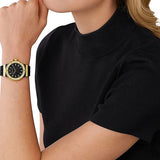  Shop Authentic Michael Kors Mini Lennox Quartz Black Dial Black Silicone Strap Watch For Women - MK7281 - Luxxuri