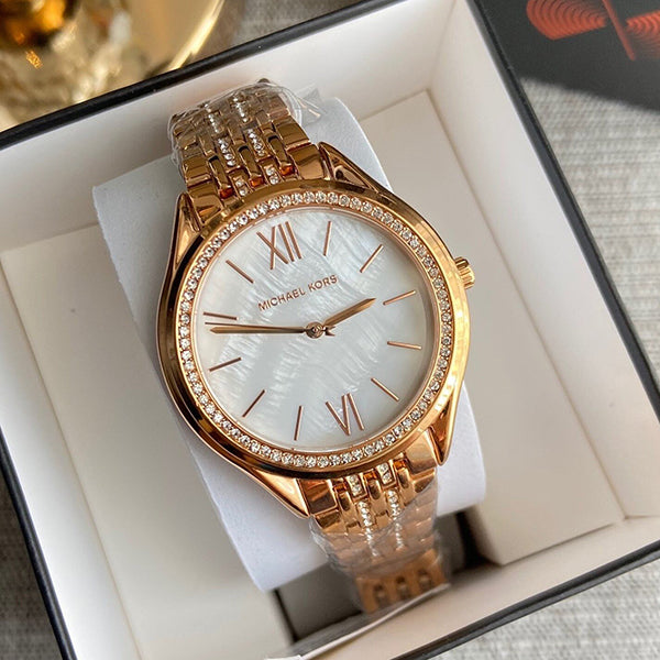  Shop Authentic Michael Kors Mindy Three Hand White Dial Rose Gold Steel Strap Watch for Women - MK7078 - Luxxuri