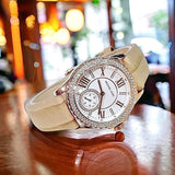  Shop Authentic Michael Kors Mini Everest Crystals White Dial Brown Leather Strap Watch for Women - MK4719 - Luxxuri