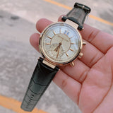  Shop Authentic Michael Kors Sawyer Champagne Dial Black Leather Strap Watch for Women - MK2433 - Luxxuri