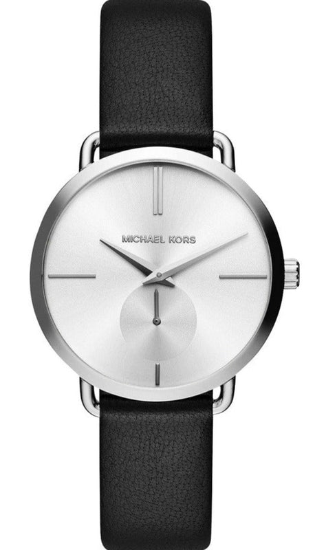  Shop Authentic Michael Kors Portia Quartz White Dial Black Leather Strap Watch For Women - MK2658 - Luxxuri