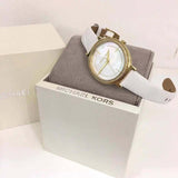  Shop Authentic Michael Kors Cinthia Mother of Pearl Dial White Leather Strap Watch for Women - MK2662 - Luxxuri