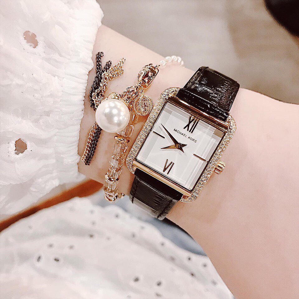  Shop Authentic Michael Kors Lake Quartz White Dial Black Leather Strap Watch For Women - MK2762 - Luxxuri