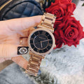 Shop Authentic Michael Kors Catlin Black Diamonds Dial Rose Gold Steel Strap Watch for Women - MK3356 - Luxxuri
