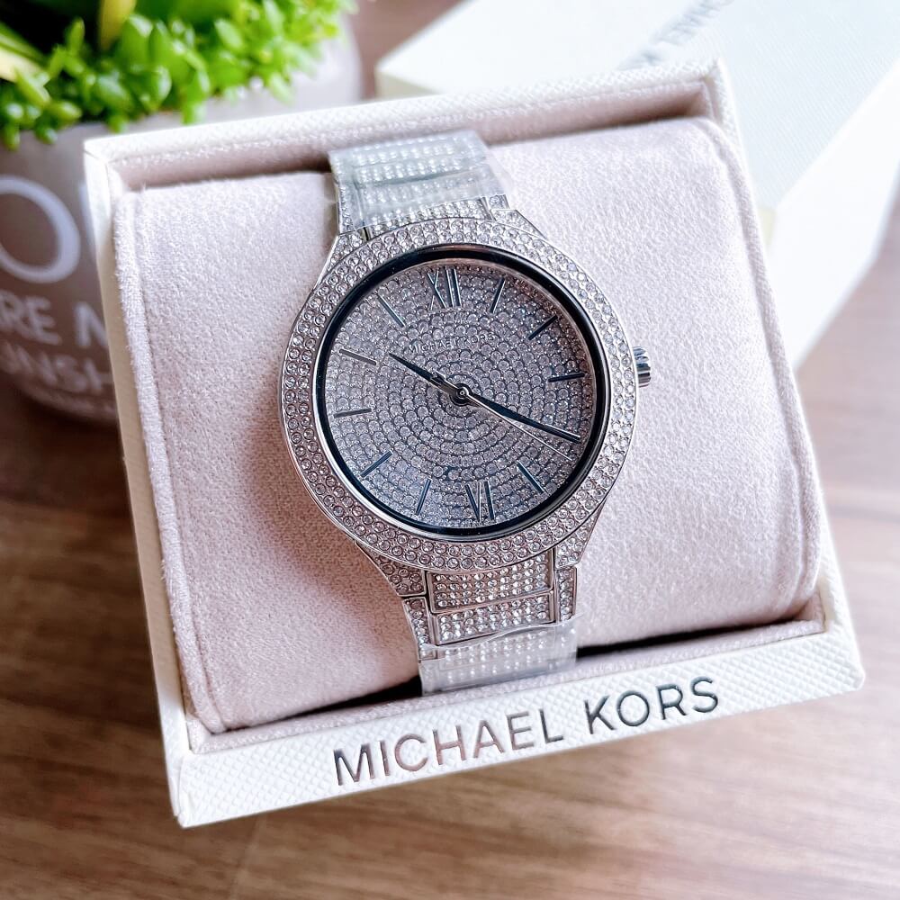  Shop Authentic Michael Kors Kerry Crystal Pave Silver Dial Silver Steel Strap Watch For Women - MK3359 - Luxxuri