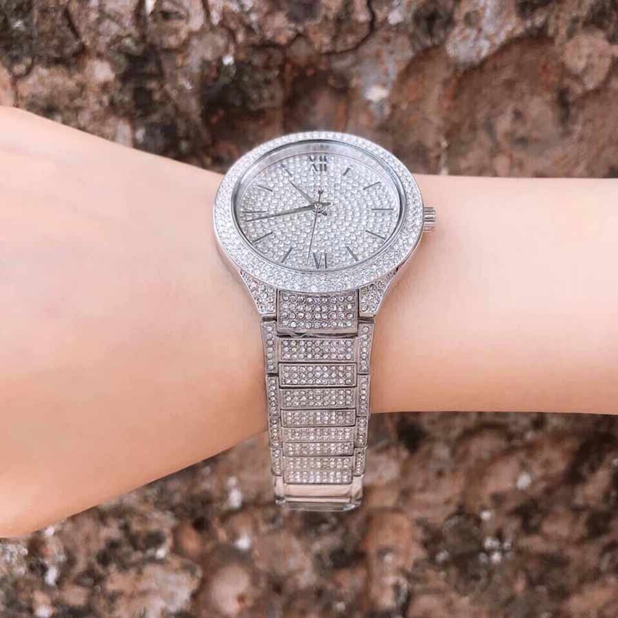  Shop Authentic Michael Kors Kerry Crystal Pave Silver Dial Silver Steel Strap Watch For Women - MK3359 - Luxxuri