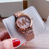  Shop Authentic Michael Kors Slim Runway Rose Gold Dial Rose Gold Steel Strap Watch for Women - MK3549 - Luxxuri
