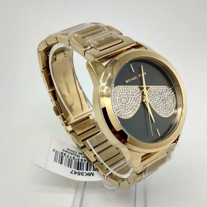  Shop Authentic Michael Kors Hartman Analog Quartz Black Dial Gold Steel Strap Watch For Women - MK3647 - Luxxuri