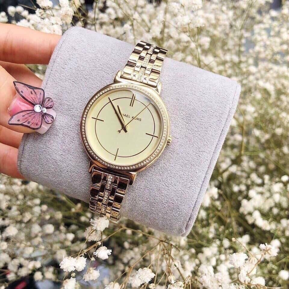  Shop Authentic Michael Kors Cinthia Quartz Gold Dial Gold Steel Strap Watch For Women - MK3681 - Luxxuri