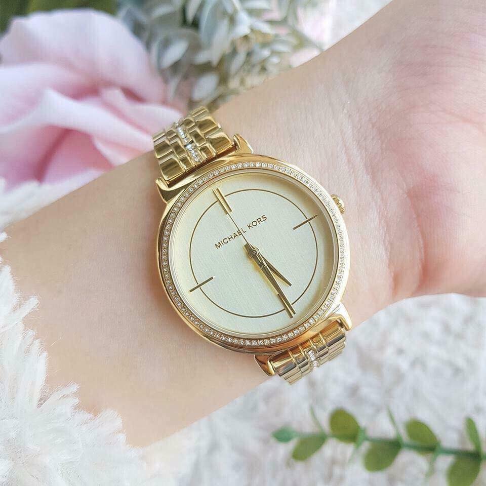  Shop Authentic Michael Kors Cinthia Quartz Gold Dial Gold Steel Strap Watch For Women - MK3681 - Luxxuri