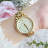  Shop Authentic Michael Kors Cinthia Quartz Gold Dial Gold Steel Strap Watch For Women - MK3681 - Luxxuri