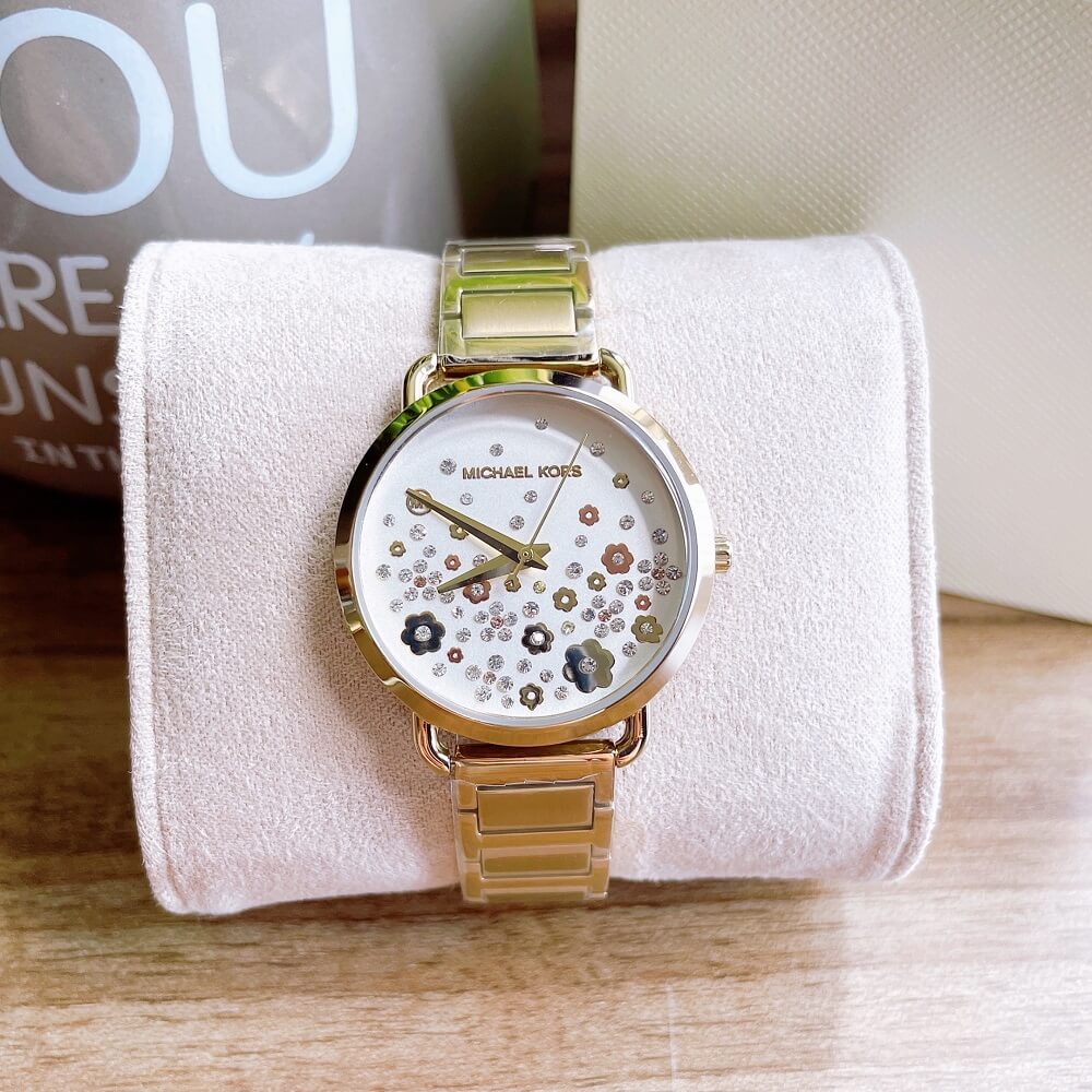  Shop Authentic Michael Kors Portia Quartz White Dial Gold Steel Strap Watch for Women - MK3840 - Luxxuri