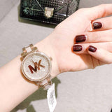  Shop Authentic Michael Kors Sofie Quartz Crystals Crystals Rose Gold Dial Rose Gold Steel Strap Watch For Women - MK4336 - Luxxuri