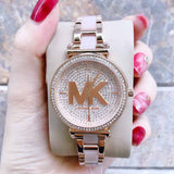  Shop Authentic Michael Kors Sofie Quartz Crystals Crystals Rose Gold Dial Rose Gold Steel Strap Watch For Women - MK4336 - Luxxuri