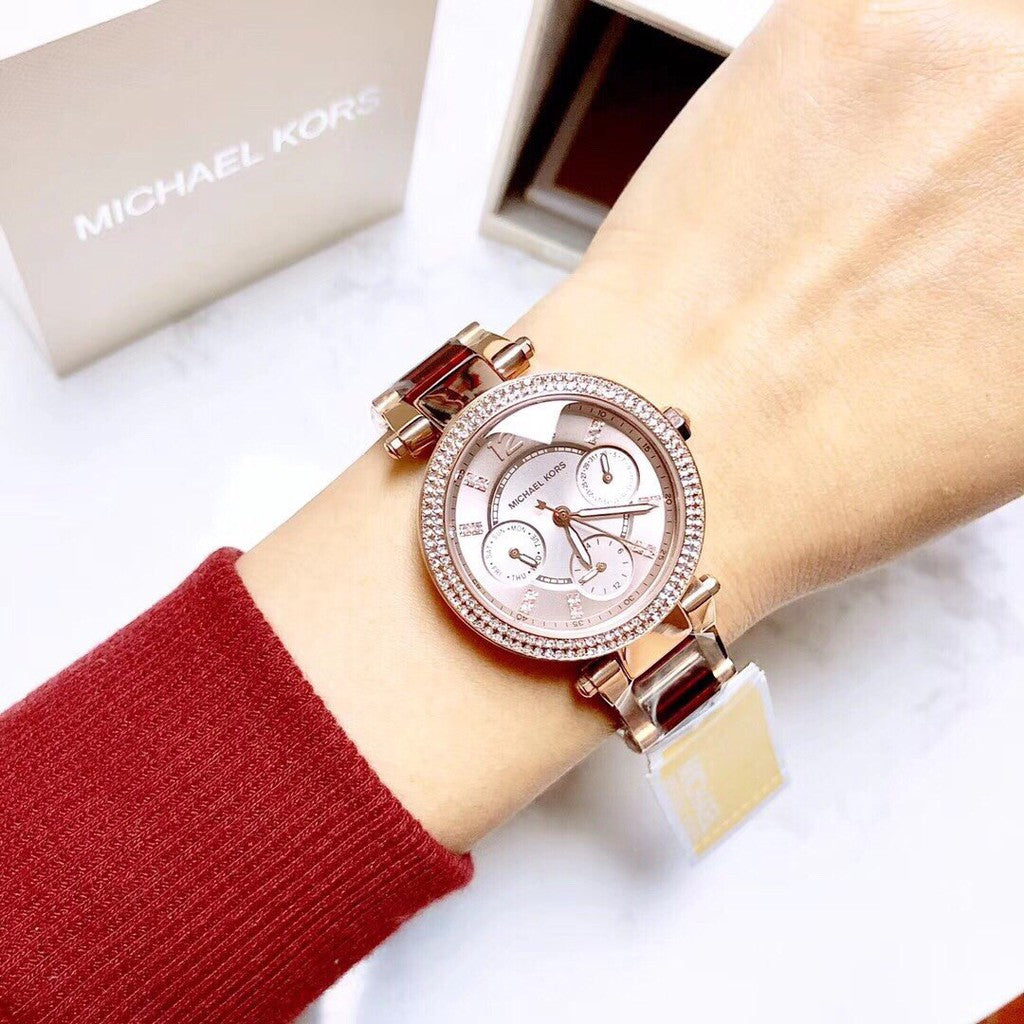  Shop Authentic Michael Kors Parker Rose Gold Dial Two Tone Steel Strap Watch for Women - MK6239 - Luxxuri