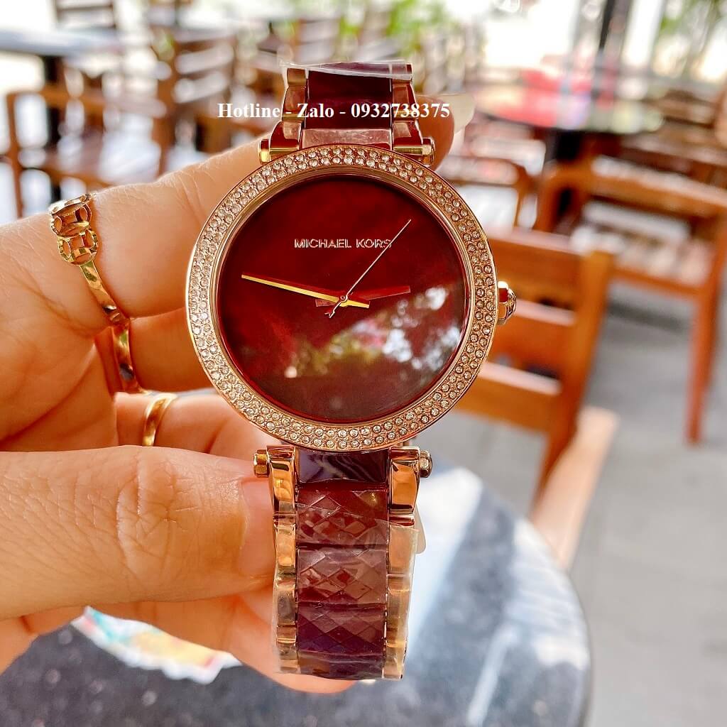  Shop Authentic Michael Kors Parker Maroon Dial Two Tone Steel Strap Watch for Women - MK6412 - Luxxuri