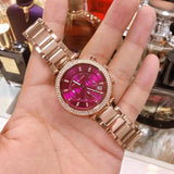  Shop Authentic Michael Kors Parker Chronograph Purple Dial Rose Gold Steel Strap Watch For Women - MK6417 - Luxxuri