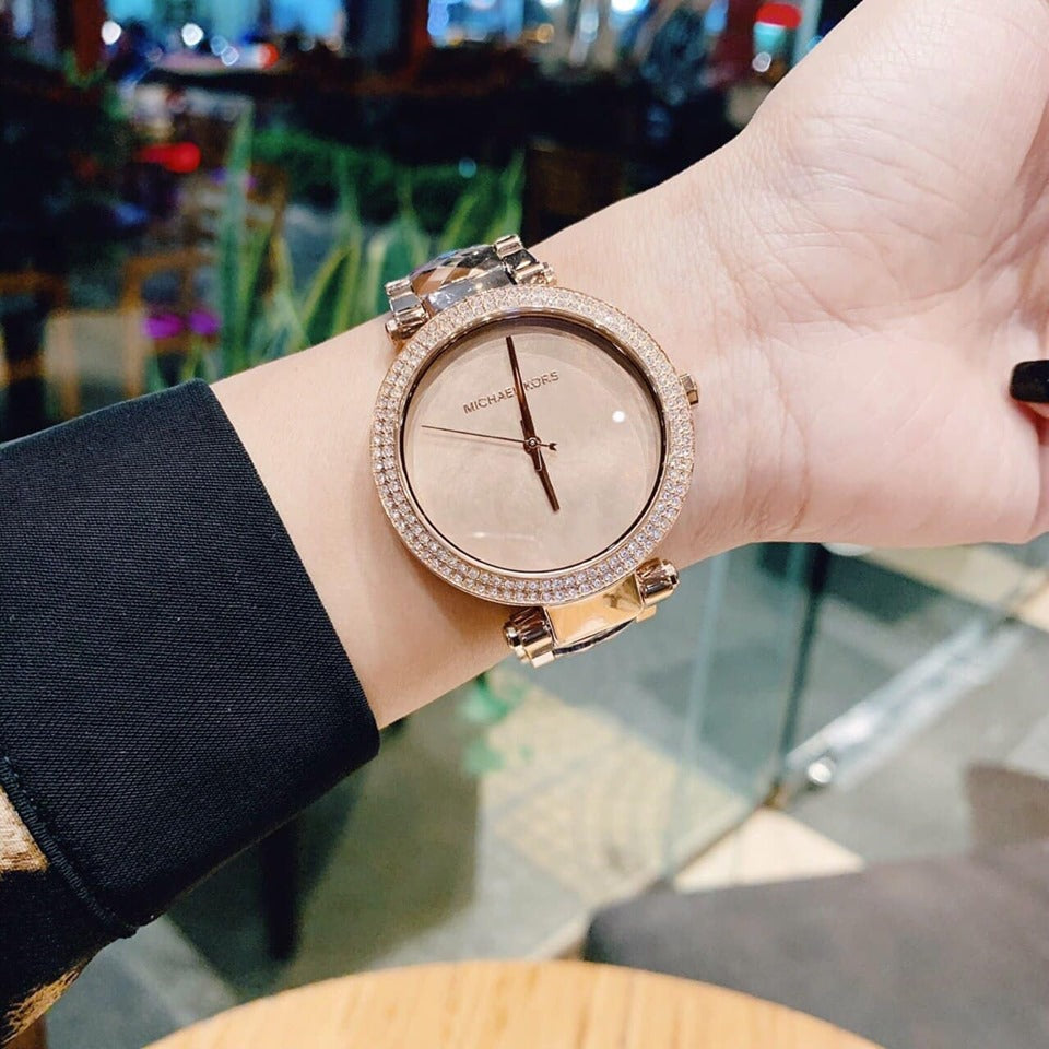  Shop Authentic Michael Kors Parker Rose Gold Dial with Diamonds Rose Gold Steel Strap Watch for Women - MK6426 - Luxxuri