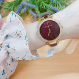  Shop Authentic Michael Kors Parker Mother of Pearl Red Dial Two Tone Steel Strap Watch for Women - MK6427 - Luxxuri
