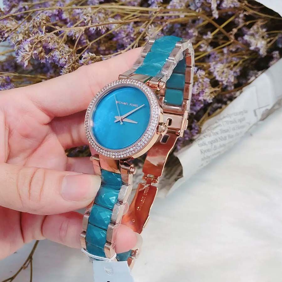  Shop Authentic Michael Kors Parker Blue Mother of Pearl Dial Two Tone Steel Strap  Watch for Women - MK6491 - Luxxuri