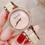  Shop Authentic Michael Kors Parker Mother of Pearl Pink Dial Two Tone Steel Strap Watch for Women - MK6492 - Luxxuri