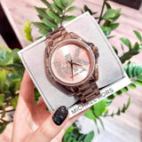  Shop Authentic Michael Kors Bradshaw Quartz Rose Gold Dial Rose Gold Steel Strap Watch For Women - MK6556 - Luxxuri
